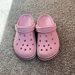 Pink crocs